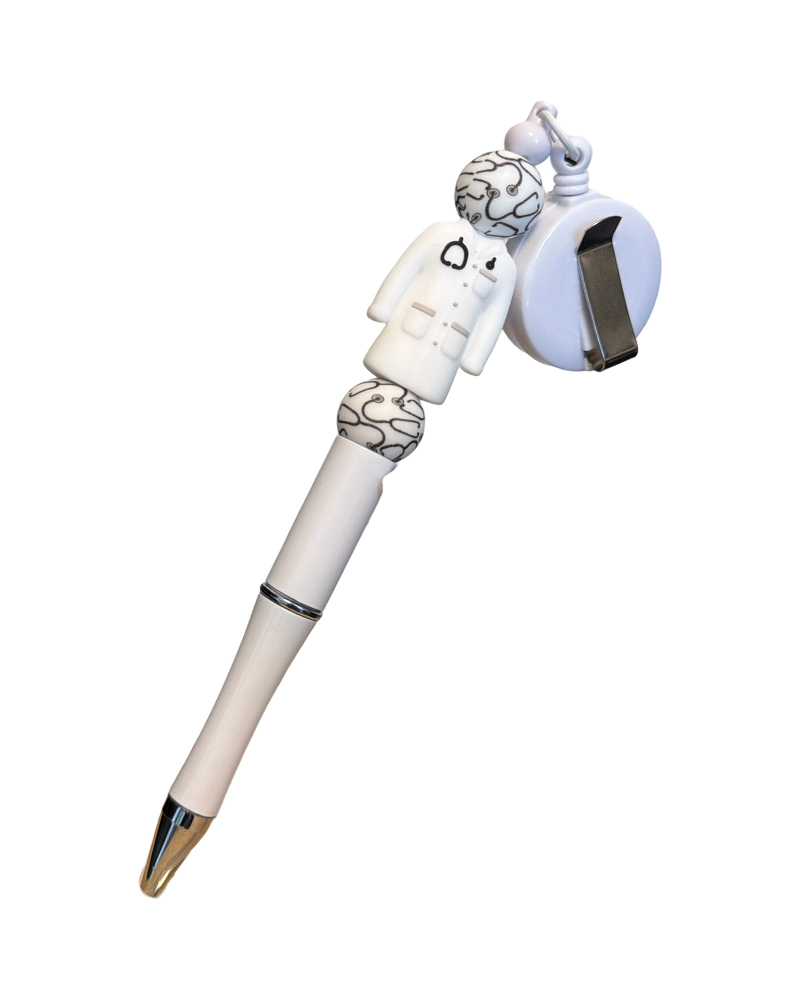 Doctor badge reel (white)